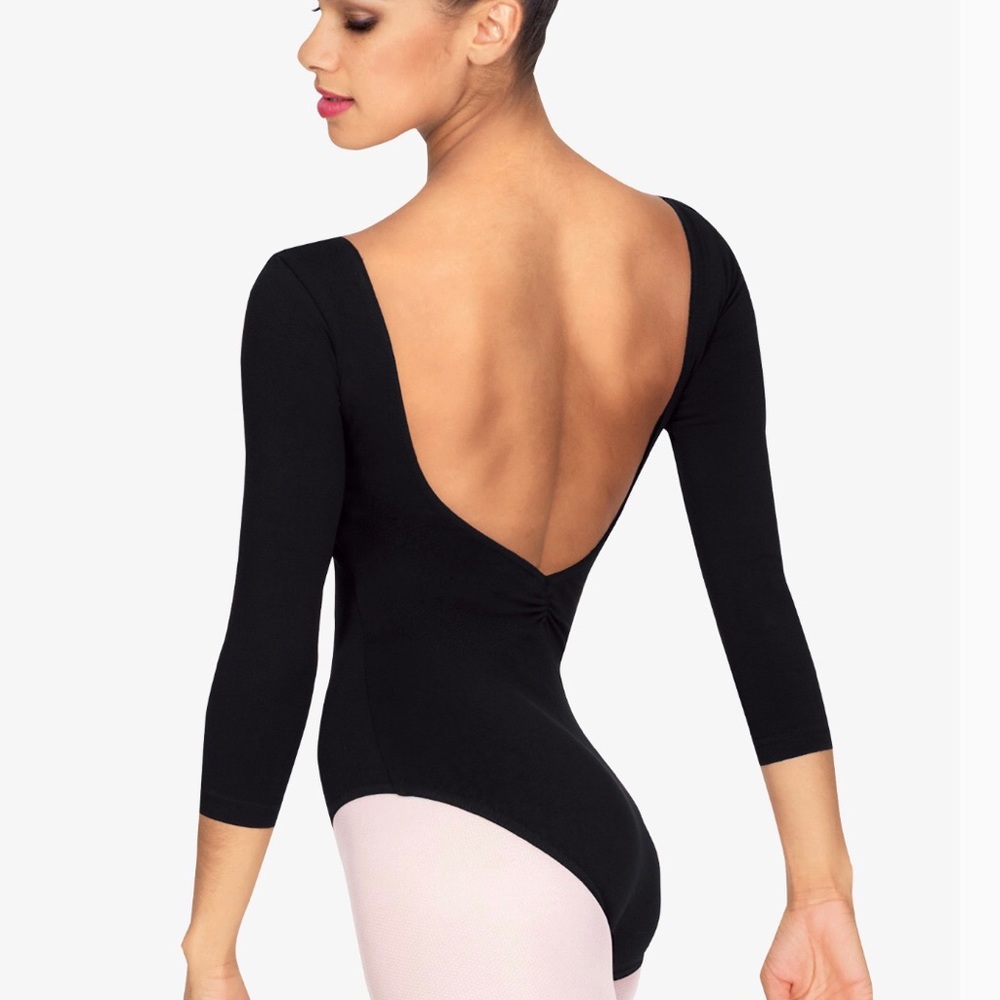Bloch Black 3/4 Sleeve Leotard Women’s Size L